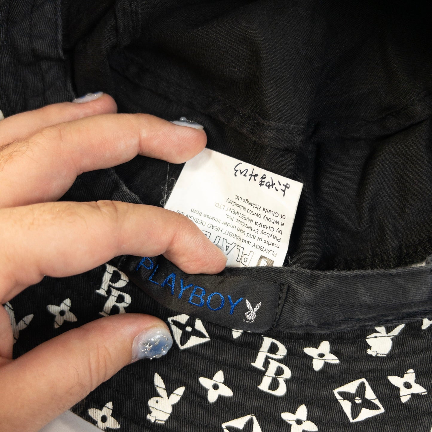 Vintage 2000s Playboy Monogram Bucket Hat | O/S, Black