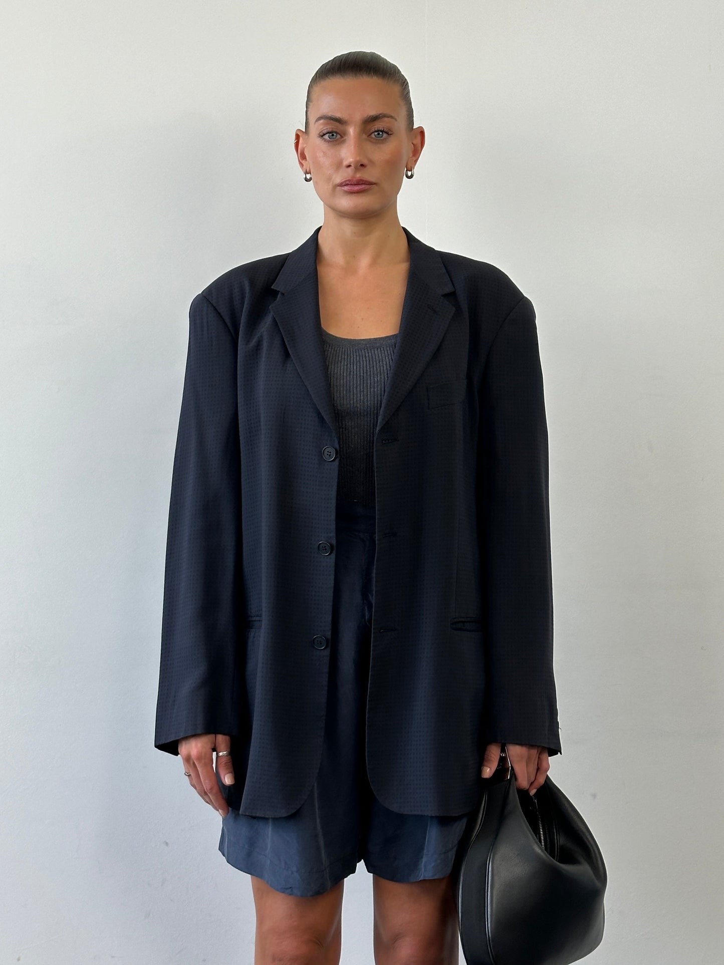 Emporio Armani Relaxed Cotton Single Breasted Blazer - 38R/L