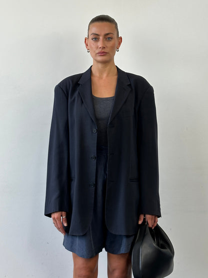 Emporio Armani Relaxed Cotton Single Breasted Blazer - 38R/L