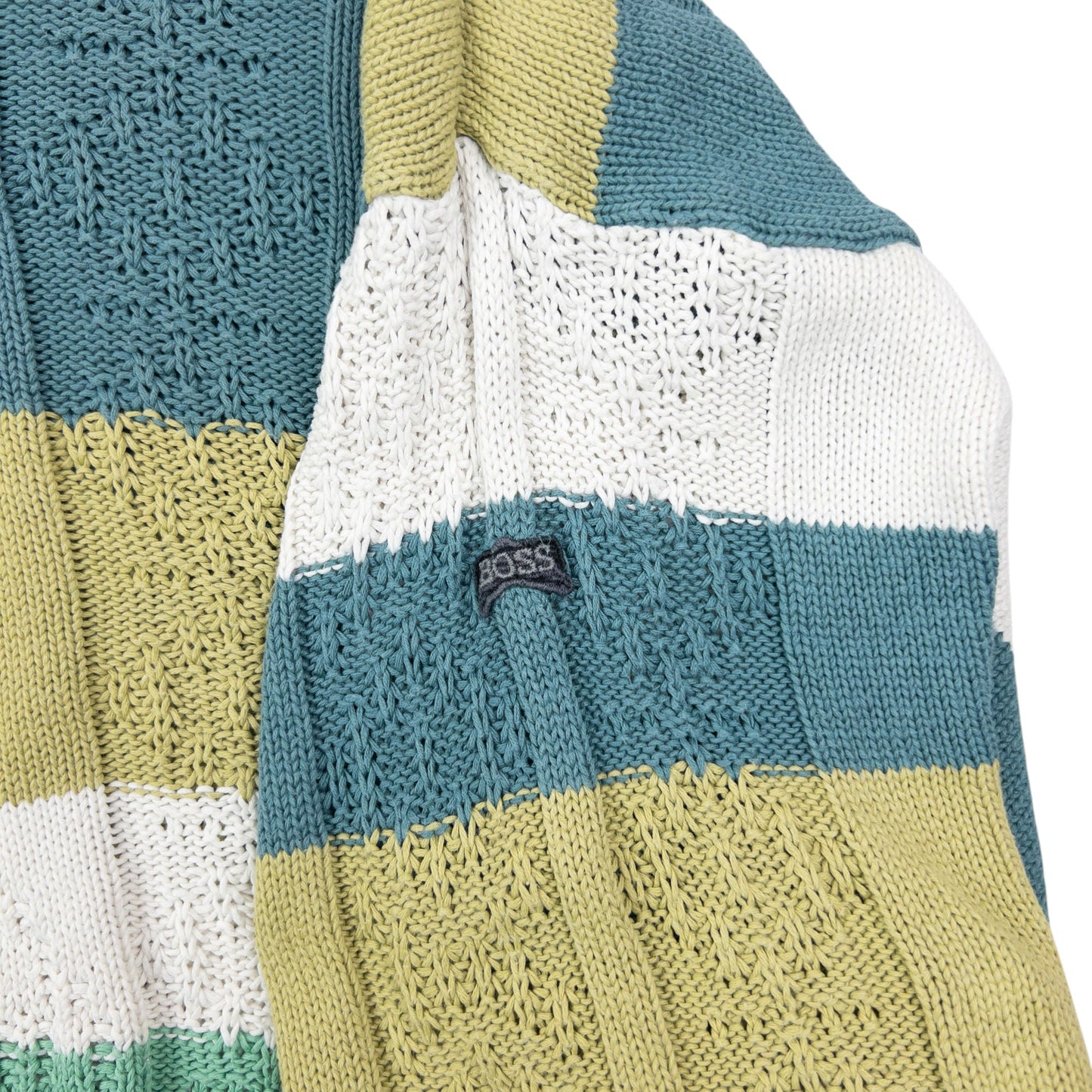 Vintage 90s Hugo Boss Striped Knit Jumper Size XL | XL, Green, Blue, White, Red, Orange