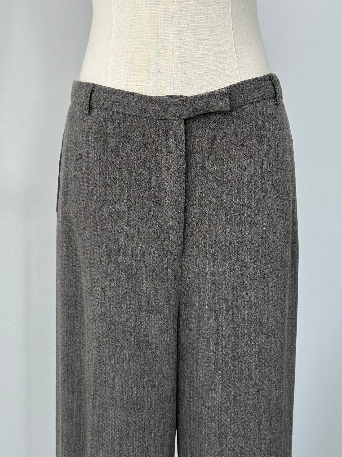 Calvin Klein 2000s Wool Wide Leg Tailored Trousers - W30