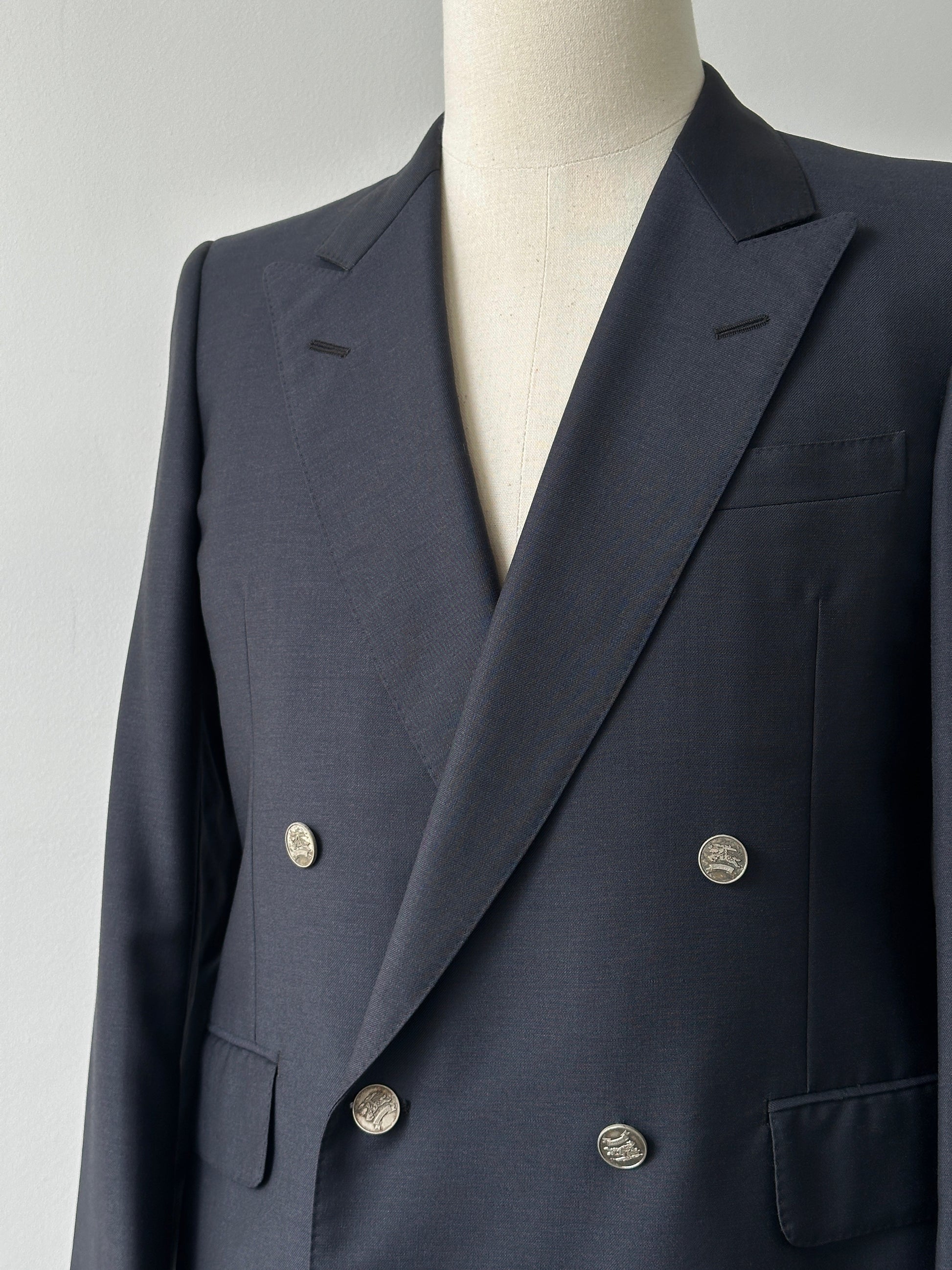 Burberry 1990s Bespoke Button Double Breasted Blazer - S