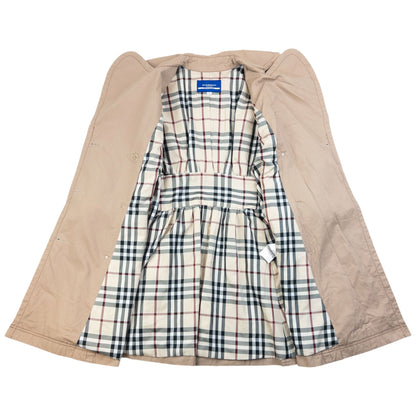 Vintage 2000s Burberry Blue Label Nova Check Lined Trench Jacket Womens Size M | Medium, Beige