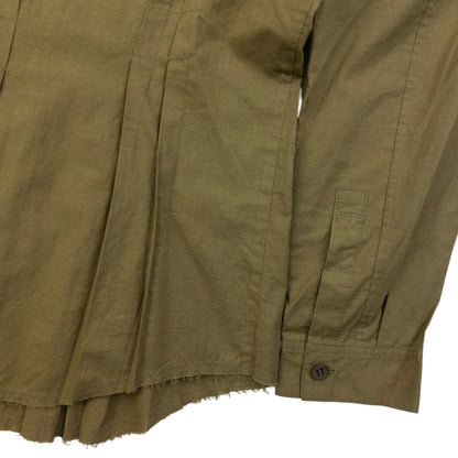 Vintage 90s Issey Miyake Pleated Long Sleeve Button Up Shirt Womens Size S | Small, Brown