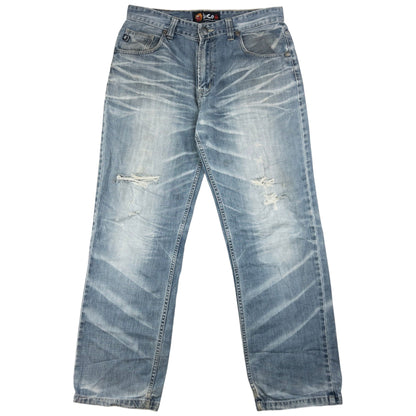 Vintage Jizo Bosatsu Embroidered Troll Japanese Denim Jeans Size W34