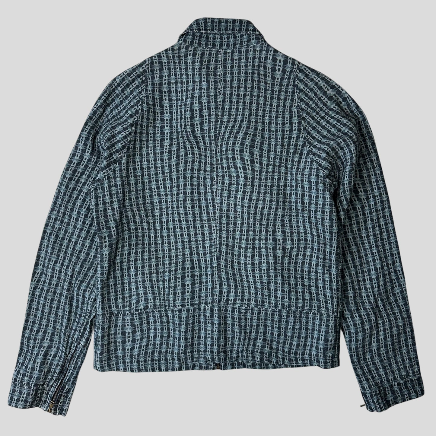 Dolce & Gabbana 00’s Psychedelic Barbed Wire CottonBiker Jacket - M | Default Title, Blue
