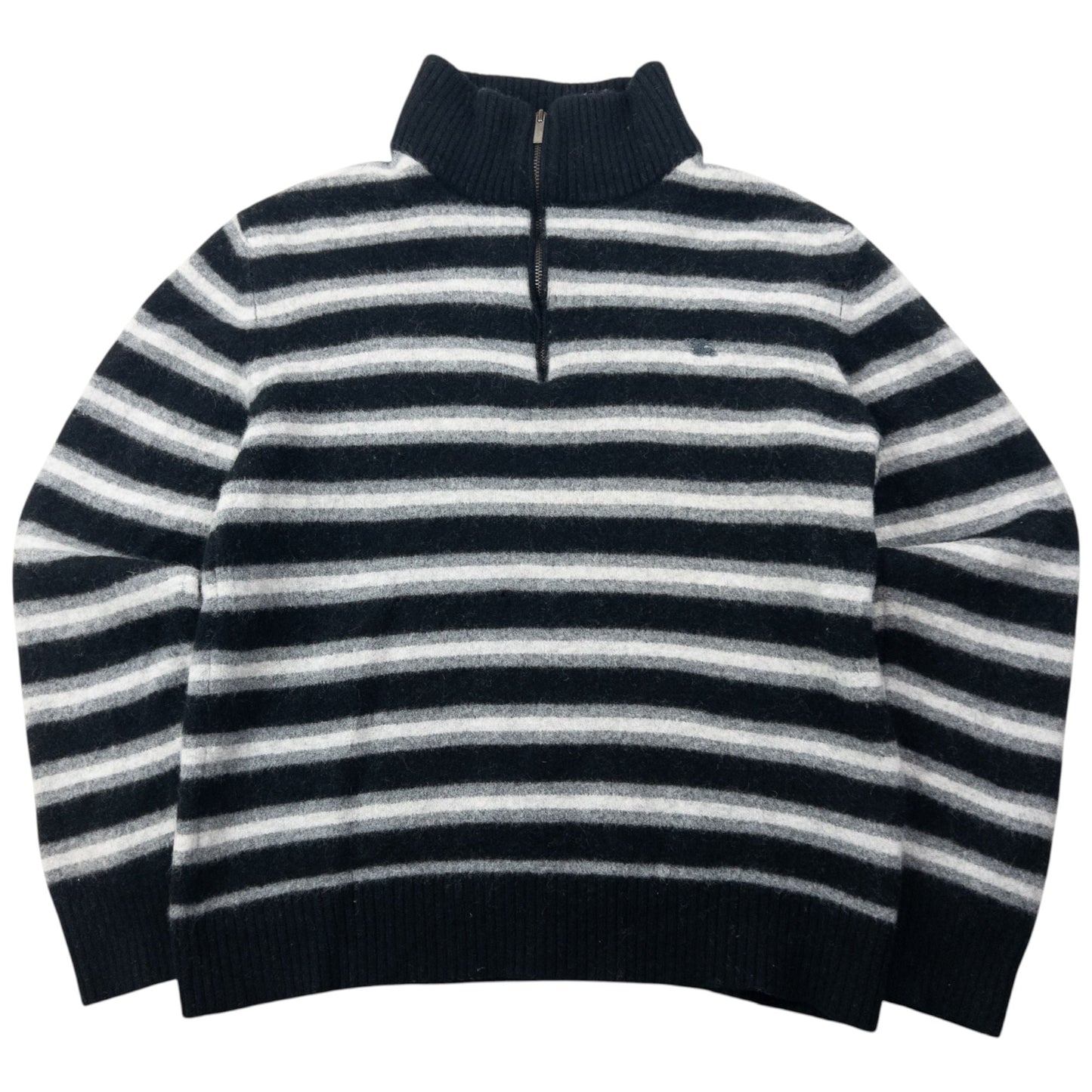 Vintage 2000s Burberry Q Zip Striped Wool Jumper Womens Size XS | XS, Multicoloured