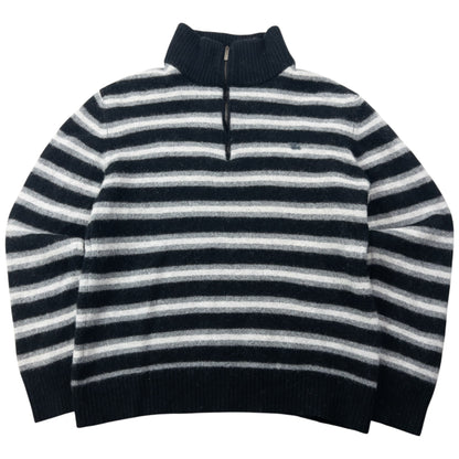 Vintage 2000s Burberry Q Zip Striped Wool Jumper Womens Size XS | XS, Multicoloured