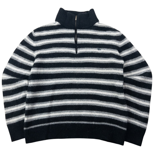 Vintage 2000s Burberry Q Zip Striped Wool Jumper Womens Size XS | XS, Multicoloured