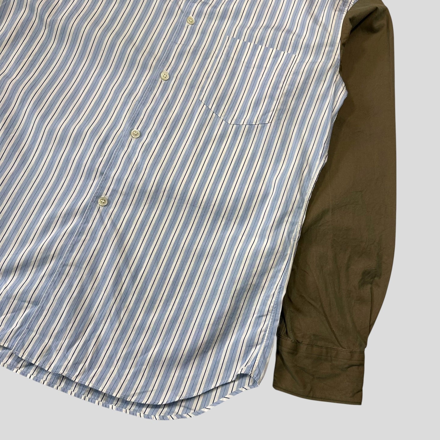 Comme Des Garçons SHIRT 00’s Bi-colour Striped Baby Blue Shirt - M | Default Title, Multicoloured