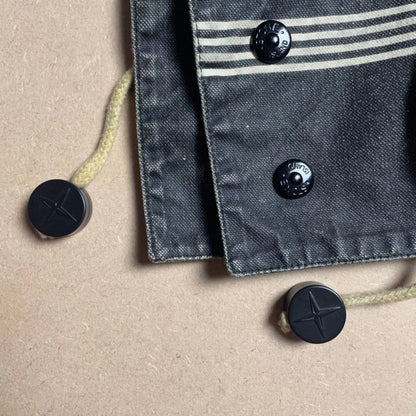 S/S 1986 Charcoal Grey Sail Cloth Marina Spell Out Hooded Coach Jacket