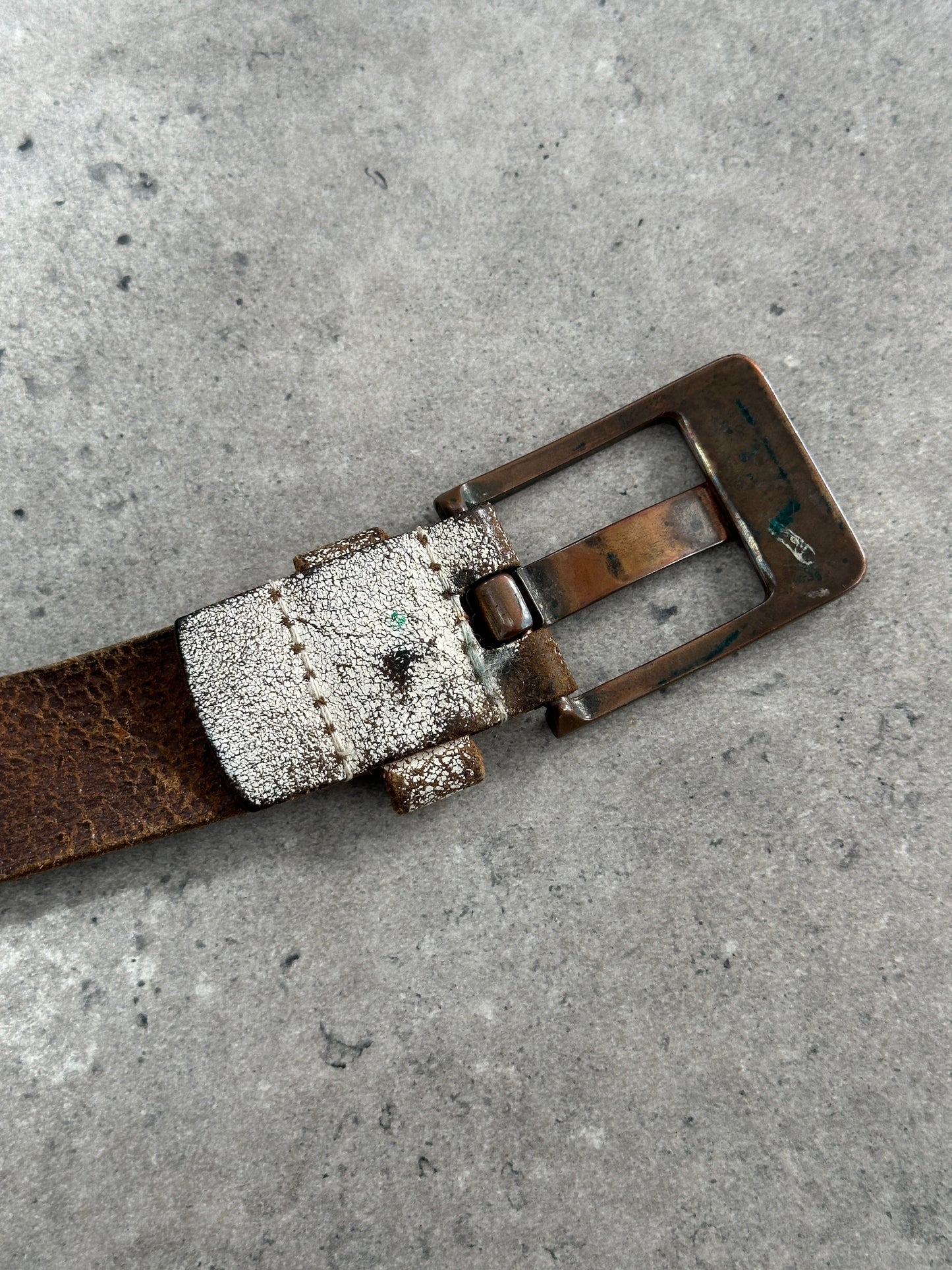 Vintage 1980s Distressed Leather Belt - W24-33