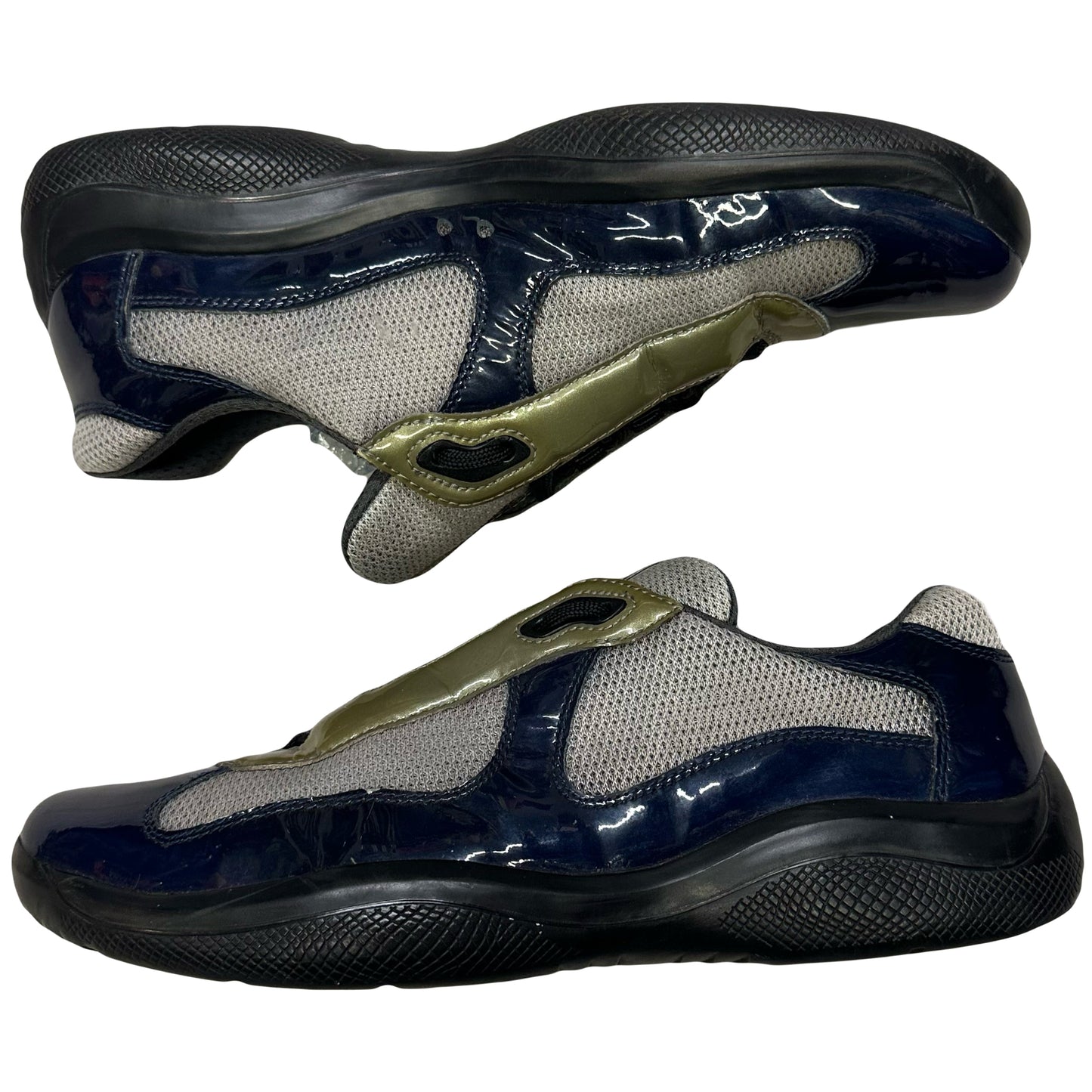 Prada America’s Cup Sneakers In Navy & Olive (7UK/8US) | UK 7, Navy