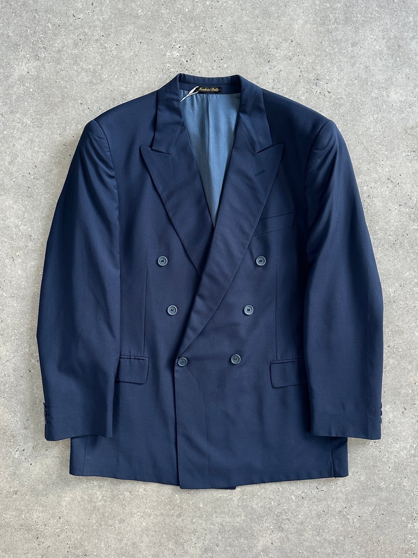 Italian Vintage 1990s Pure Tasmanian Wool Double Breasted Blazer - 42R/XL