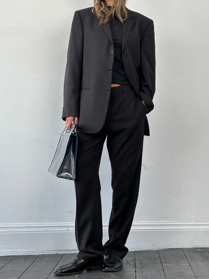 Vintage Pinstripe Single Breasted Suit - 44R/W34