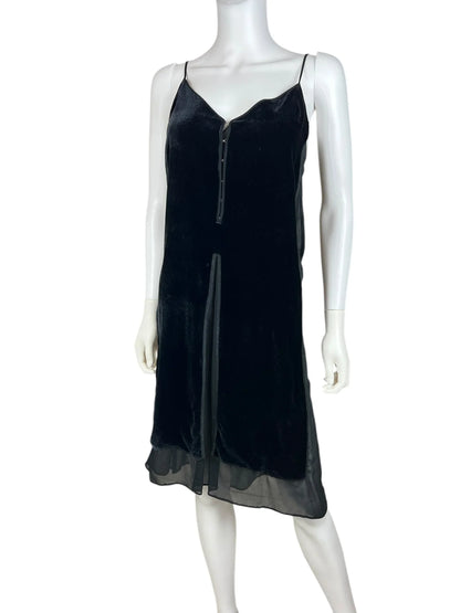 Miu Miu 1990s velvet sheer slip dress