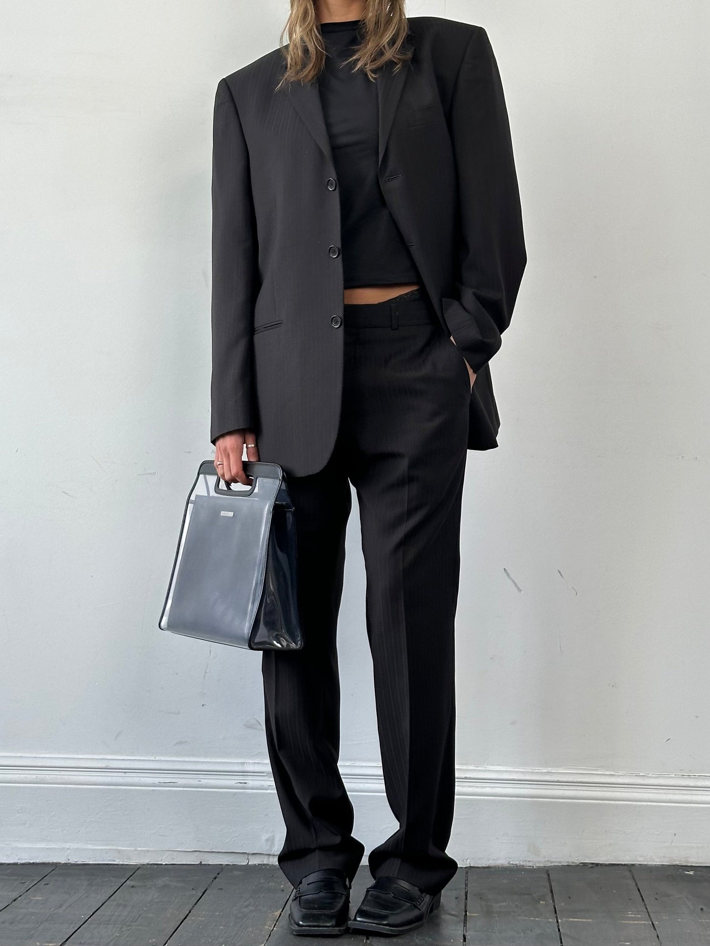 Vintage Pinstripe Single Breasted Suit - 44R/W34