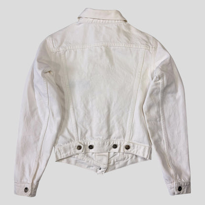 Gucci by Tom Ford 1999 White Denim Cropped Front Drop Jacket - IT40 | O/S, White