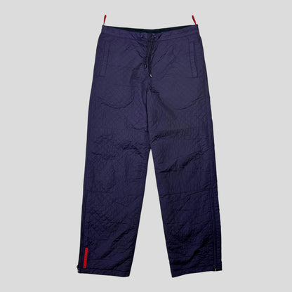 Prada Sport AW00 Reversible Nylon Quilted + Fleece Trousers - IT46 | W31, Purple