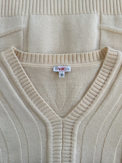 Versace Jeans Couture 2000s Pure Merino Wool Structured Knit Jumper - XS/S