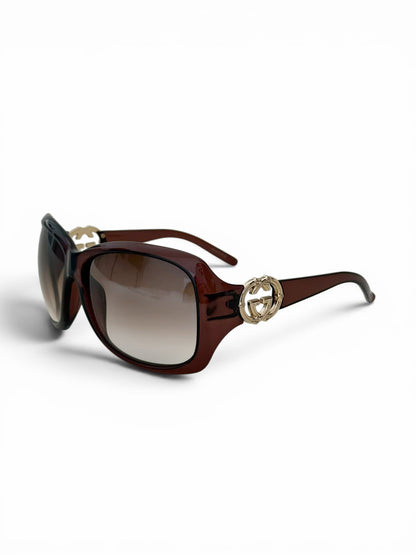 2017 Gucci GG Horsebit Oversized Sunglasses | O/S, Brown