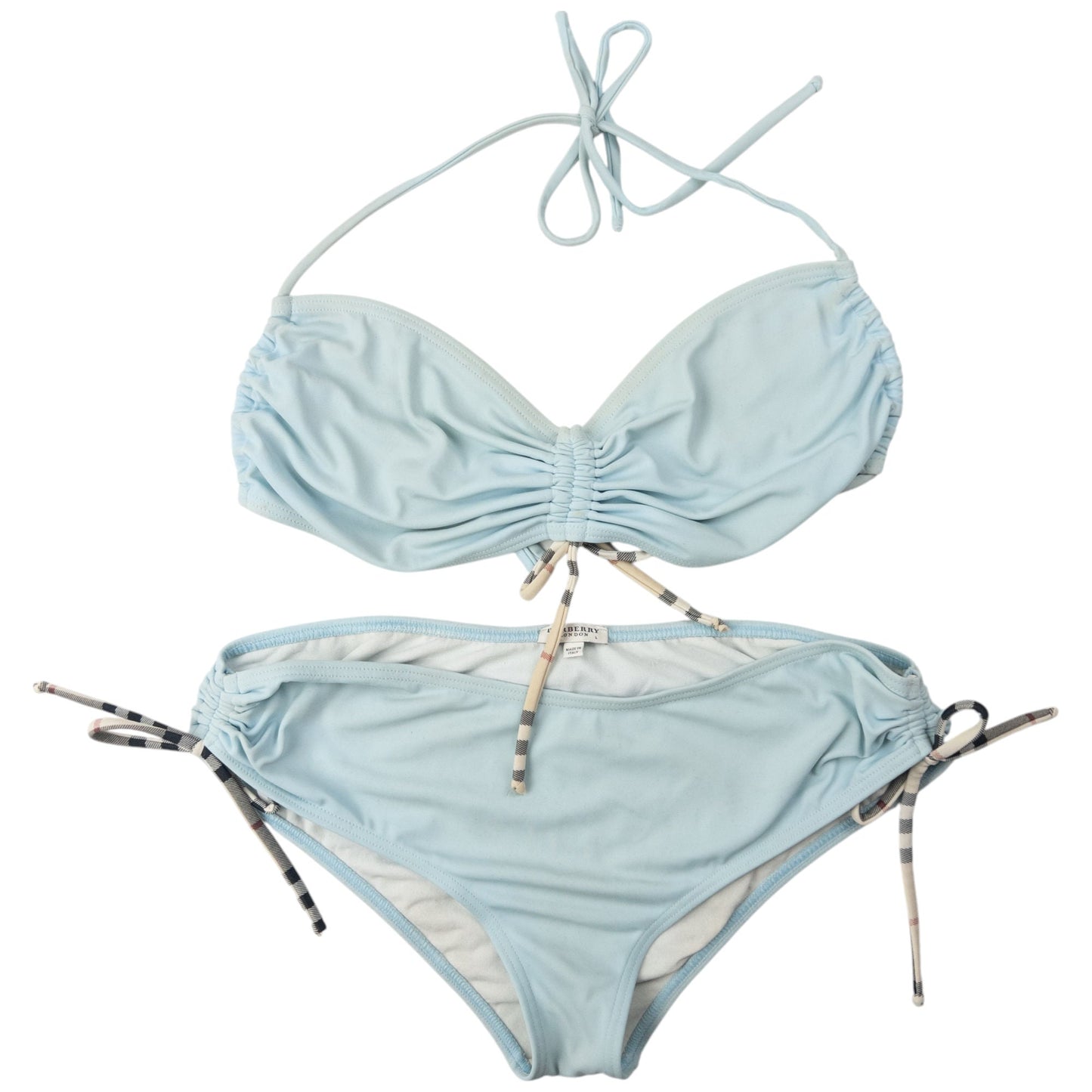 Vintage Burberry Nova Check Bikini Set Womens Size L