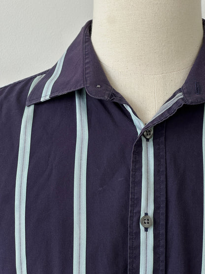Yves Saint Saint Pour Homme 2000s Pure Cotton Striped Shirt - XXL