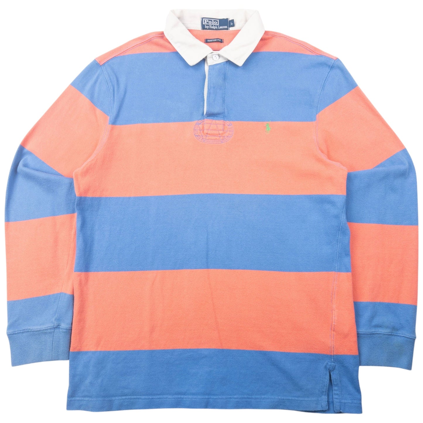 Vintage 90s Polo Ralph Lauren Kanye Striped Rugby Polo Shirt Size L