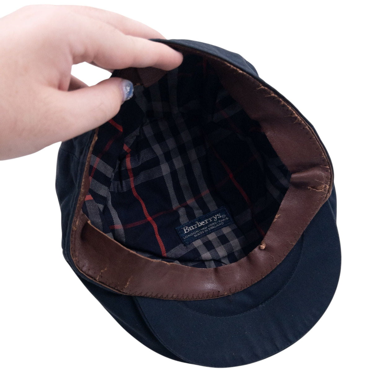 Vintage 90s Burberry Flat Cap Hat | O/S, Navy