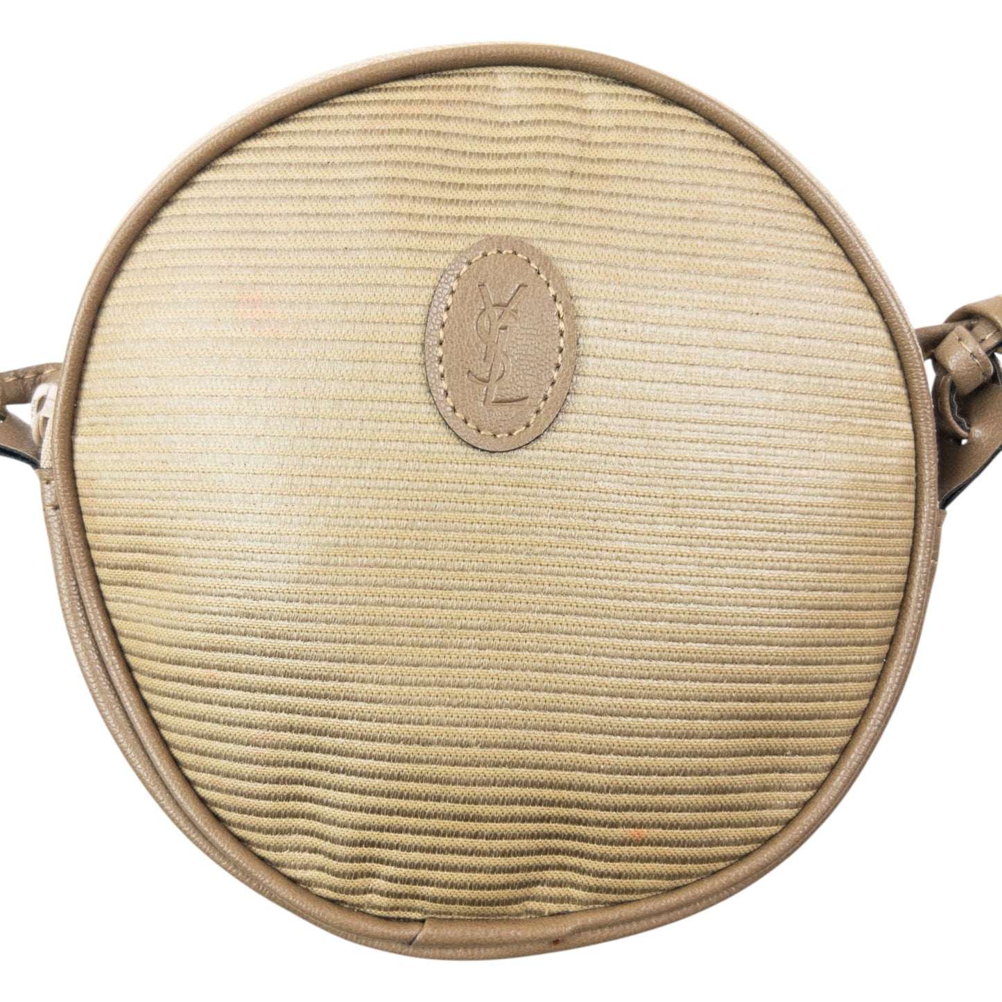 Vintage 80s YSL Yves Saint Laurent Circle Crossbody Bag | O/S, Beige
