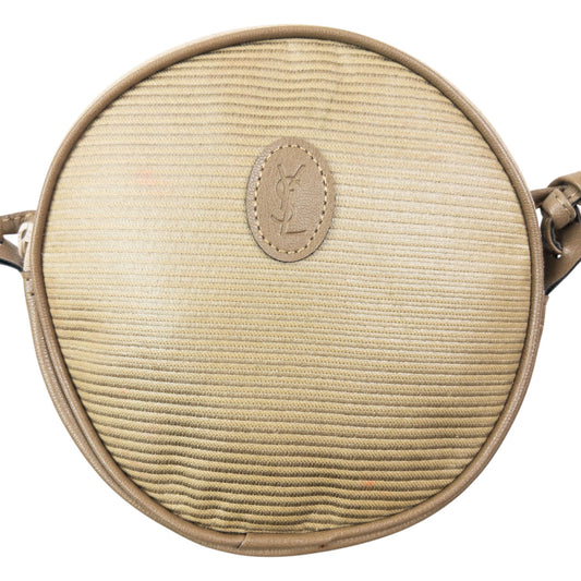 Vintage 80s YSL Yves Saint Laurent Circle Crossbody Bag | O/S, Beige