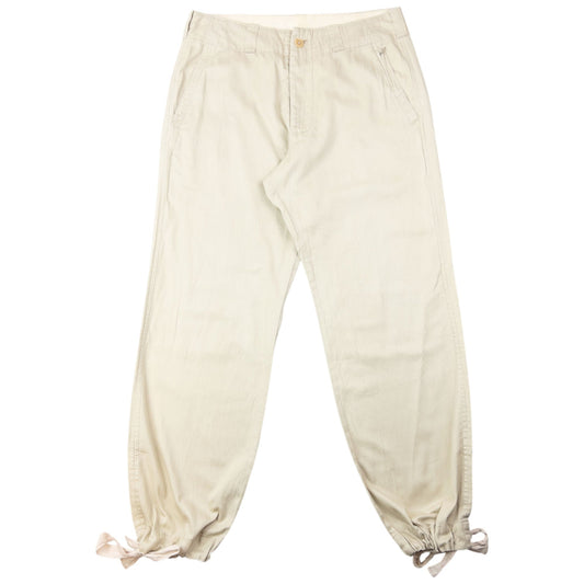 Vintage 2000s Yohji Yamamoto Linen Trousers Size W34 | W34, Cream