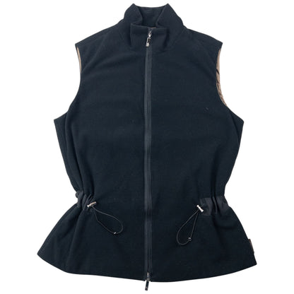 Vintage 90s Moncler Zip Up Fleece Gilet Womens Size M | Medium, Black