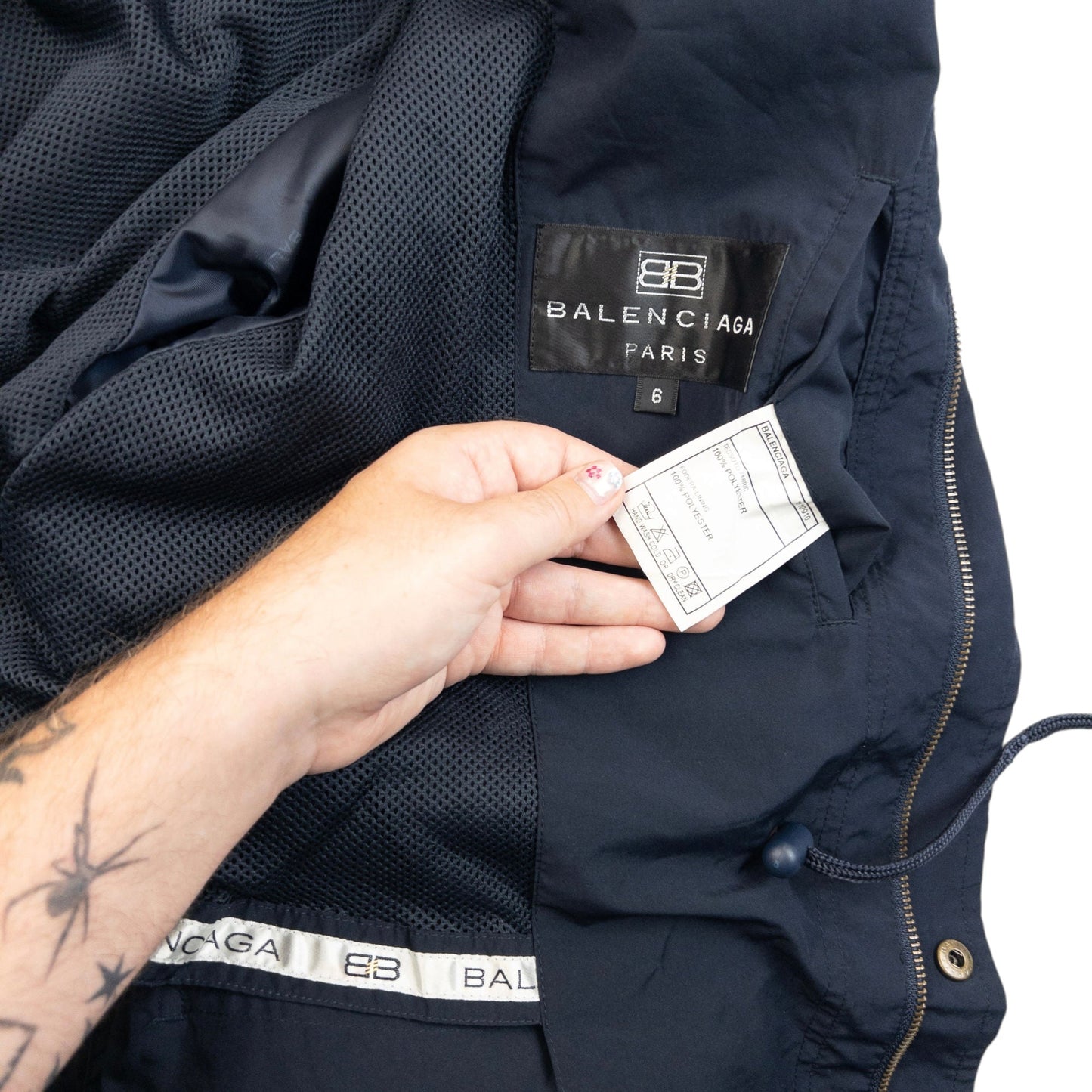 Vintage 90s Balenciaga Zip Up Jacket Size L | Large, Navy