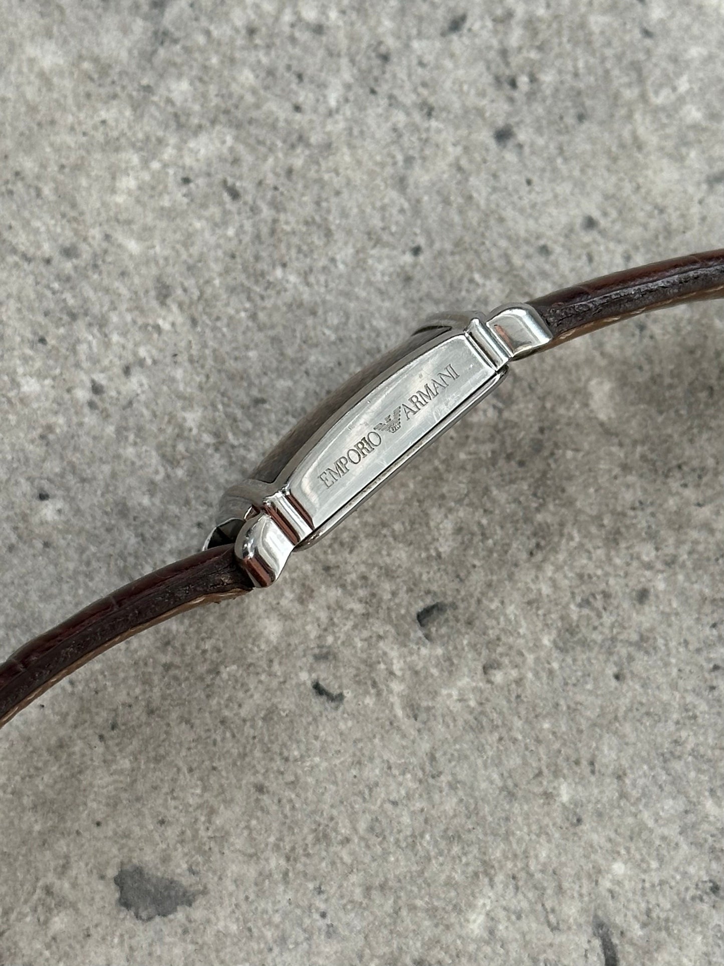 Emporio Armani 2000s Leather Logo Watch