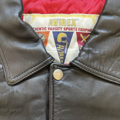 Avirex Sioux Football Team Leather Varsity Jacket - L