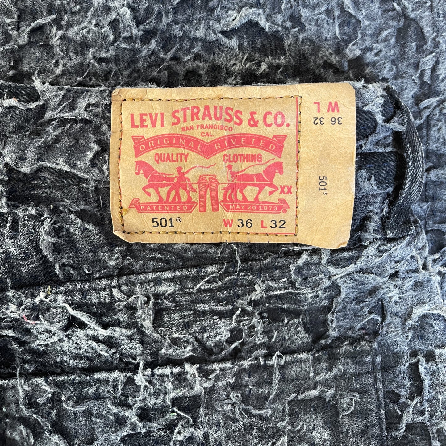 Boro Sashiko Distressed 501 Jeans - W34"