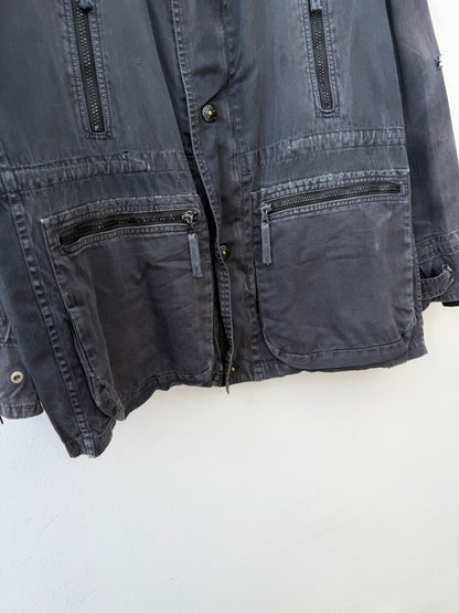 Stone Island 00s Raso Gommato Field Jacket | X-Large, Charcoal