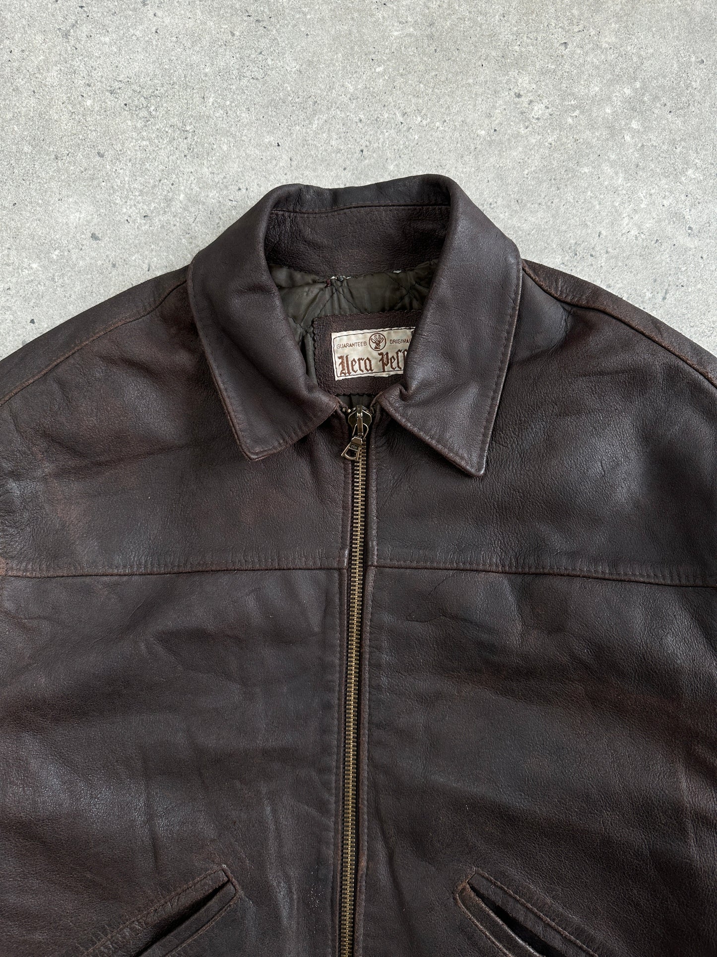 Vintage 1980s Cropped Leather Jacket - L