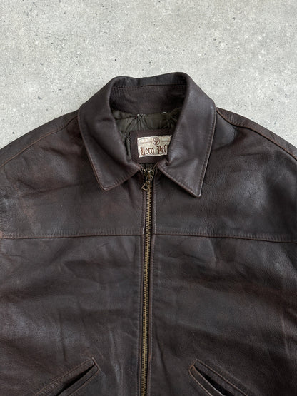 Vintage 1980s Cropped Leather Jacket - L