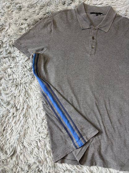 Gucci 00’s Contrast Seam Stripe Cotton Polo Shirt - L | O/S, Blue