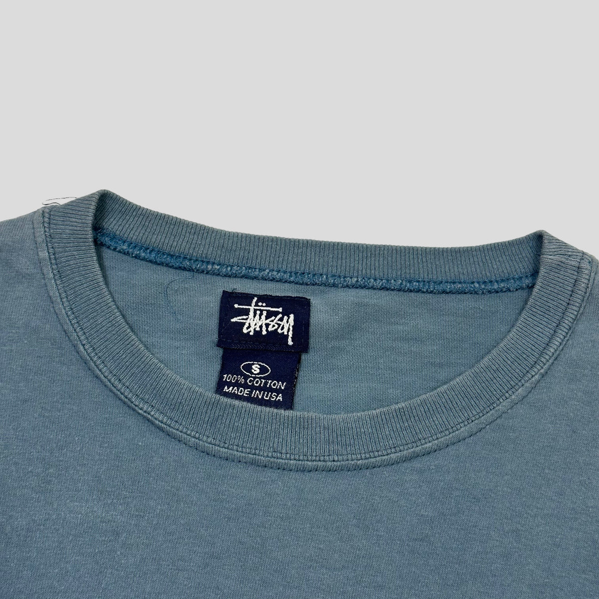 Stussy 90’s Embroidered Stock Logo Striped LS - S/M | Blue