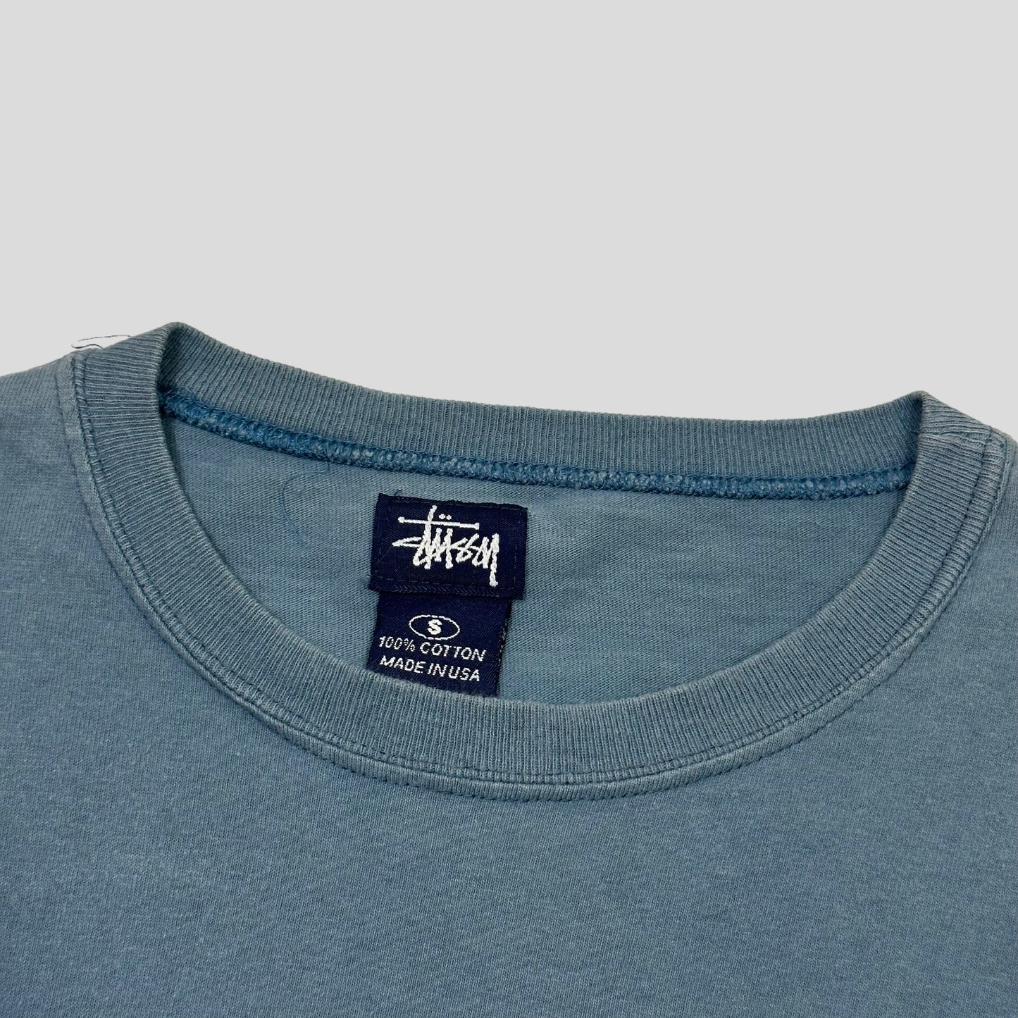 Stussy 90’s Embroidered Stock Logo Striped LS - S/M | Default Title, Blue