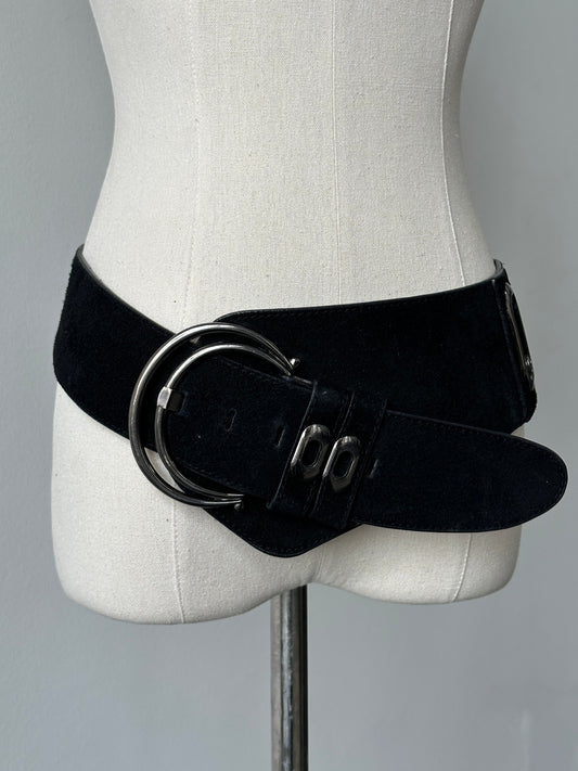 Vintage 1990s Suede Chunky Belt - W33-37