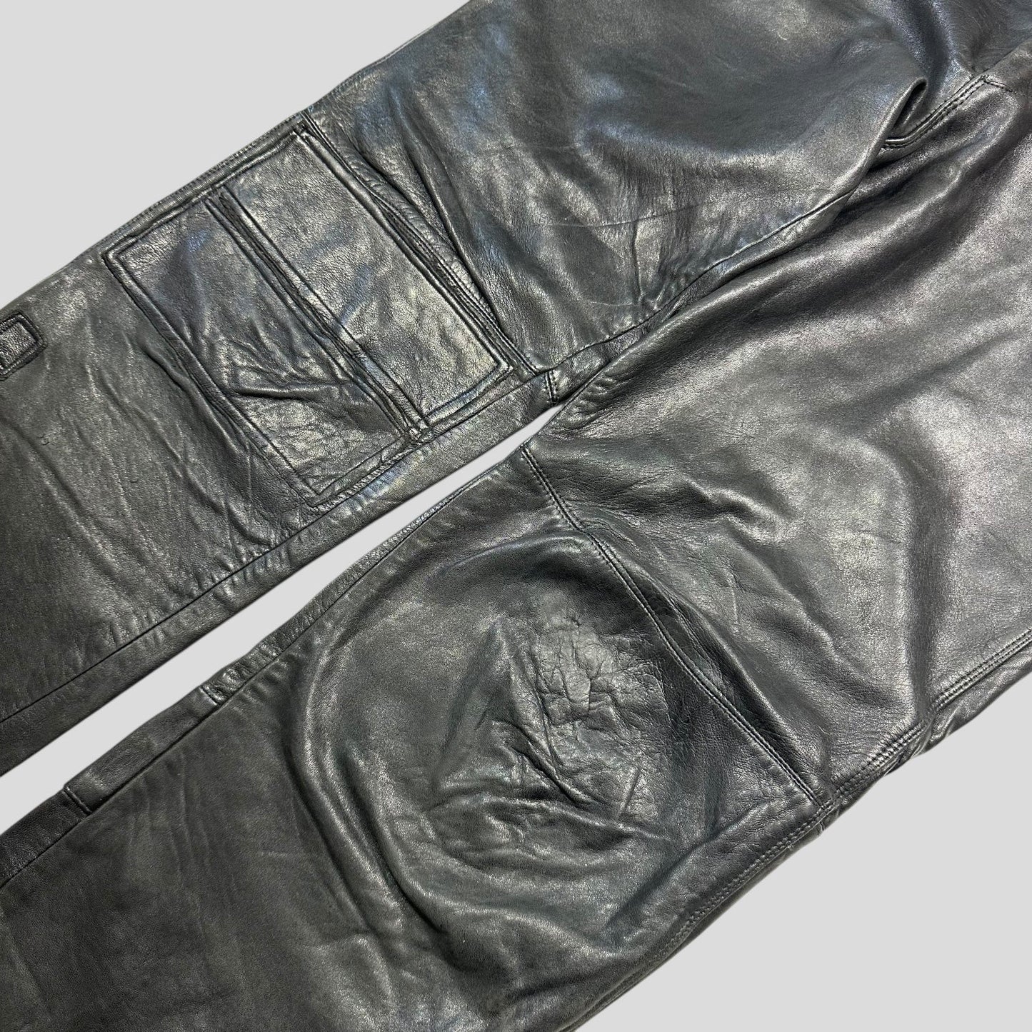 Gianni Versace 1980’s Leather Moto Biker Trousers - IT48 (32)