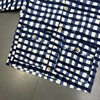 Uniqlo X Marni Collared Check Jacket In Blue & White ( S )
