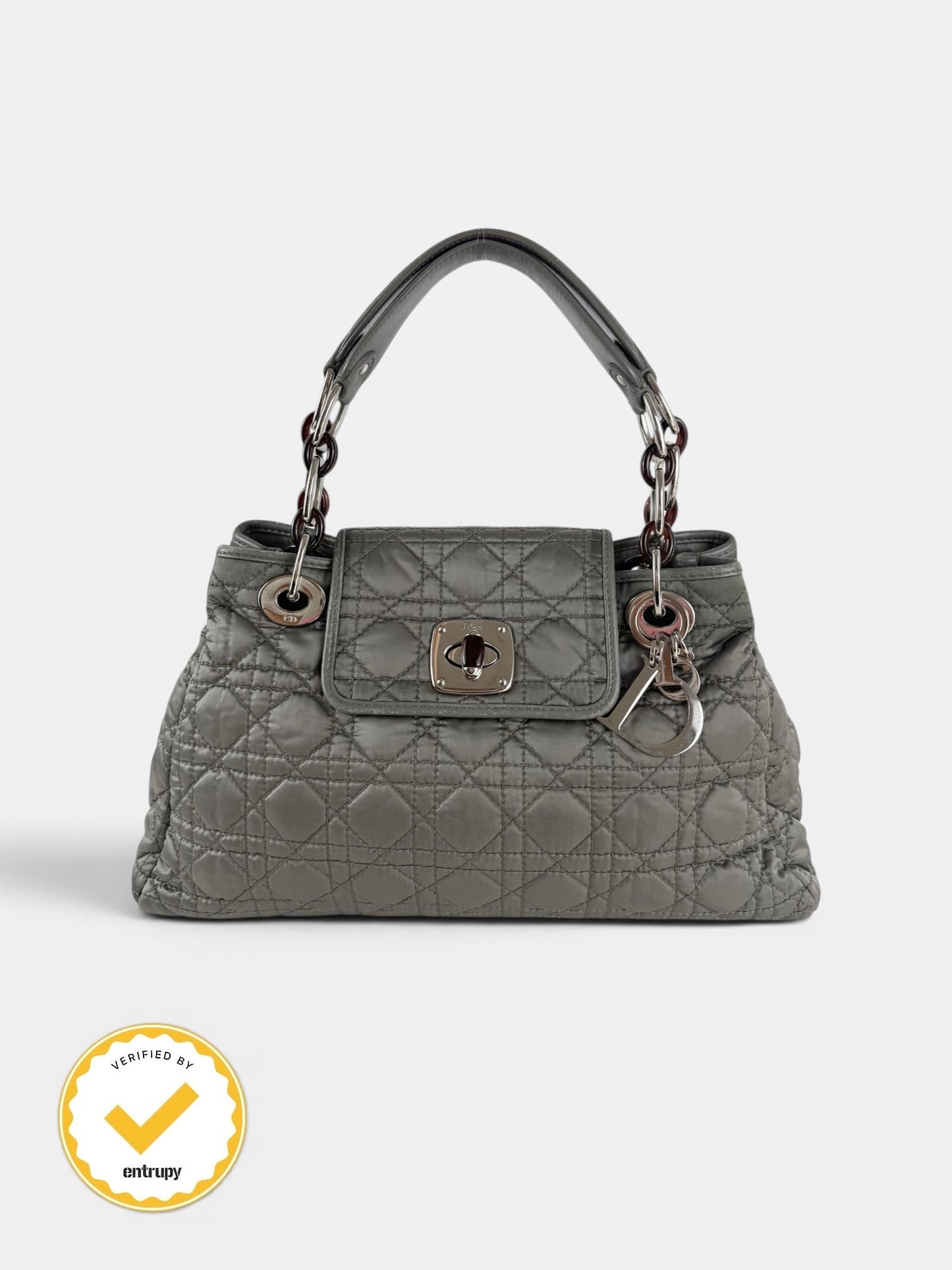 2009 Christian Dior Charming Lock Grey Handbag | O/S, Grey