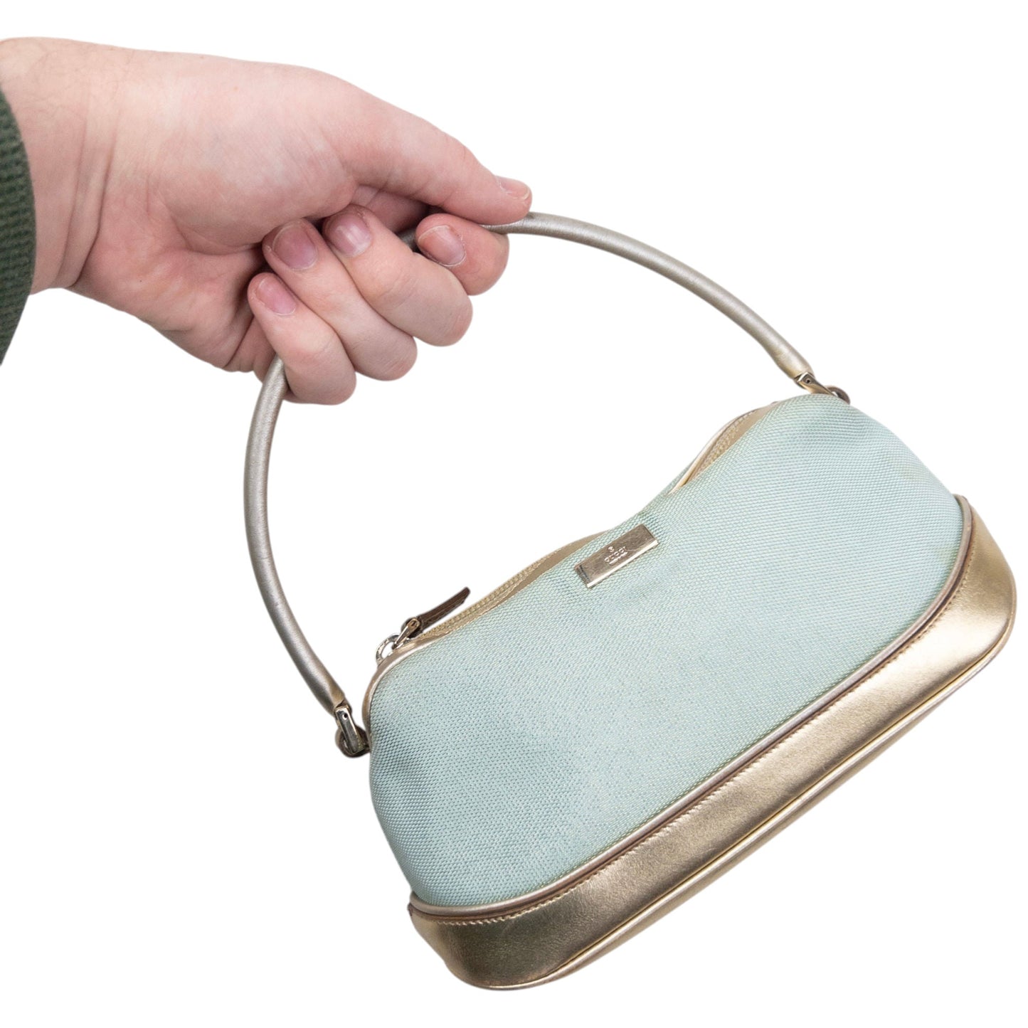 Vintage 2000s Gucci Metallic Pochette Mini Handbag