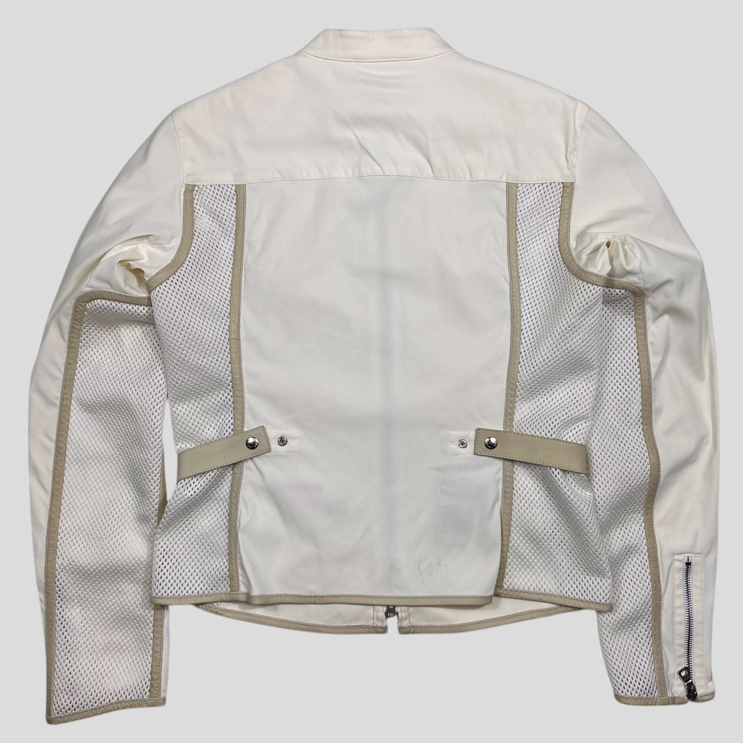 Prada Sport SS00 Mesh and Leather Nylon Moto Jacket - IT44
