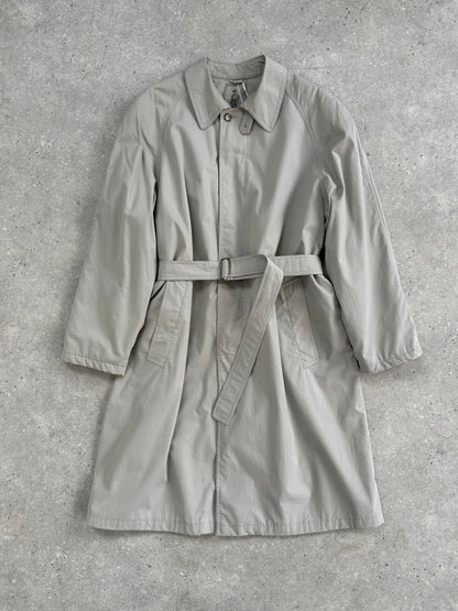Italian Vintage Concealed Placket Belted Trench Coat - XL